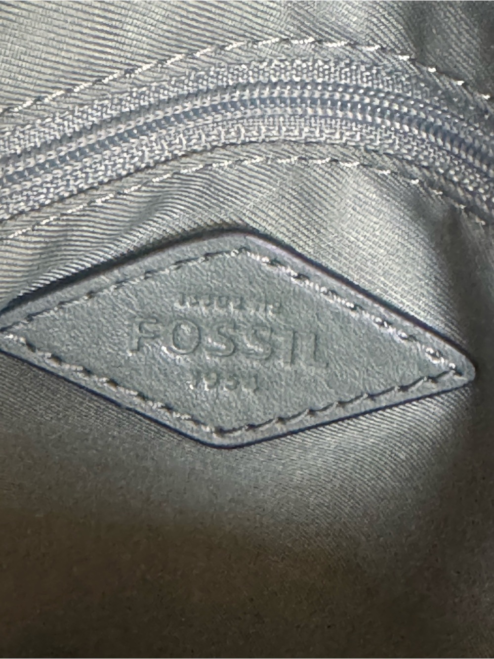 Fossil Carmen Shopper Green Suede Pink Leather Stripes Crossbody Top Handle Tote - Picture 13 of 14